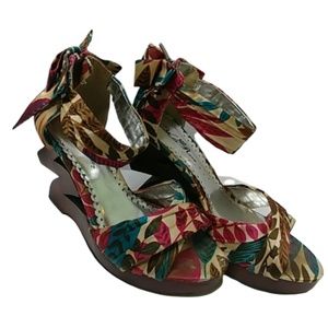 Wild Rose Floral Platform Heels